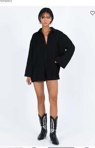 Princess Polly Black Long-Sleeve Romper